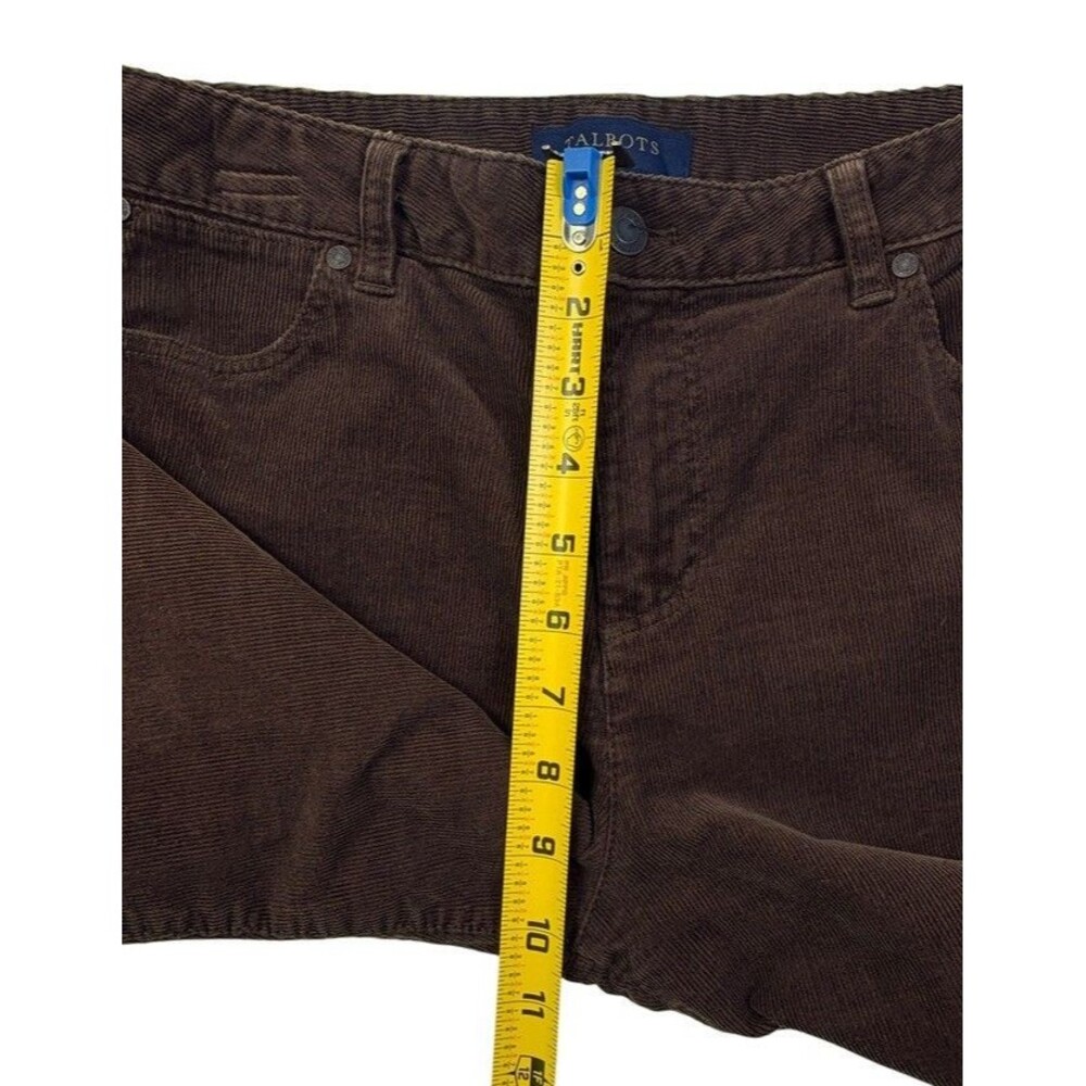 Talbots Petites Heritage Brown Corduroy Straight Leg Pants 12P Fall Preppy - Picture 13 of 16